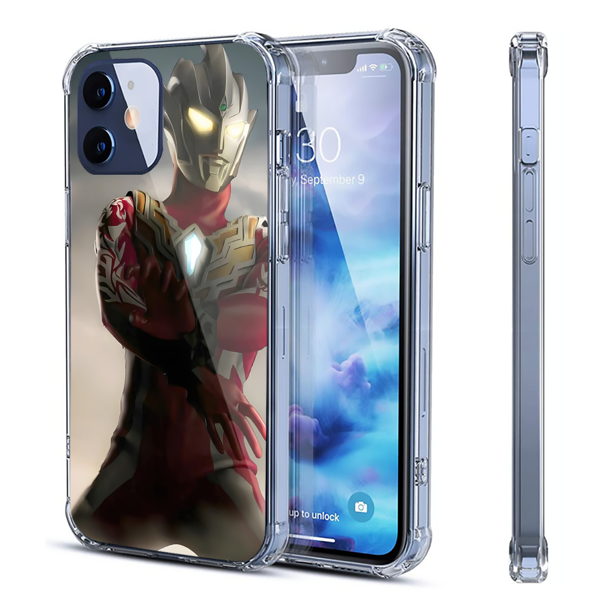 （画像用） ウルトラマン Ultraman 【iPhone 12シリーズ対応】透明スマホケース（クリアソフトケース）